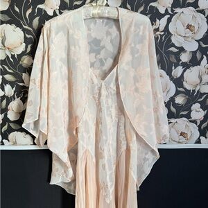 Vintage Morgan Taylor Sheer Floral Nightgown & Kimono